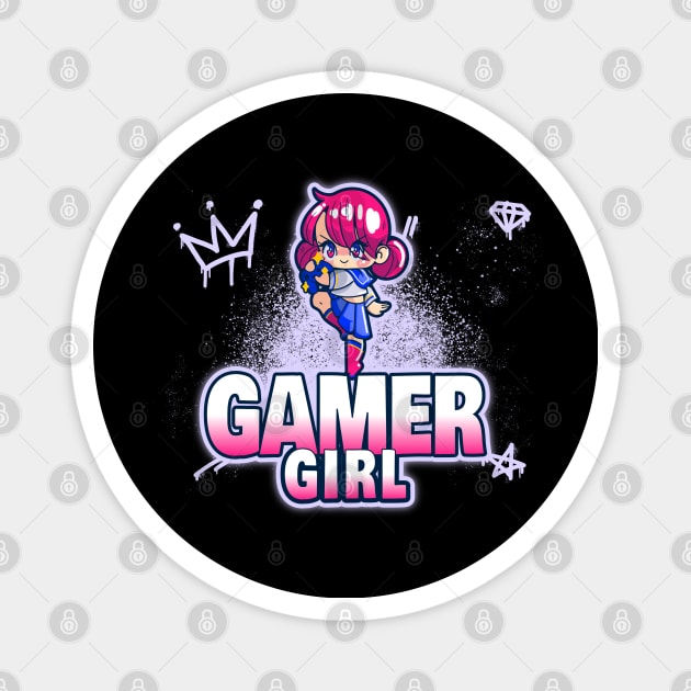 Gamer Girl Anime Otaku Magnet by PlimPlom